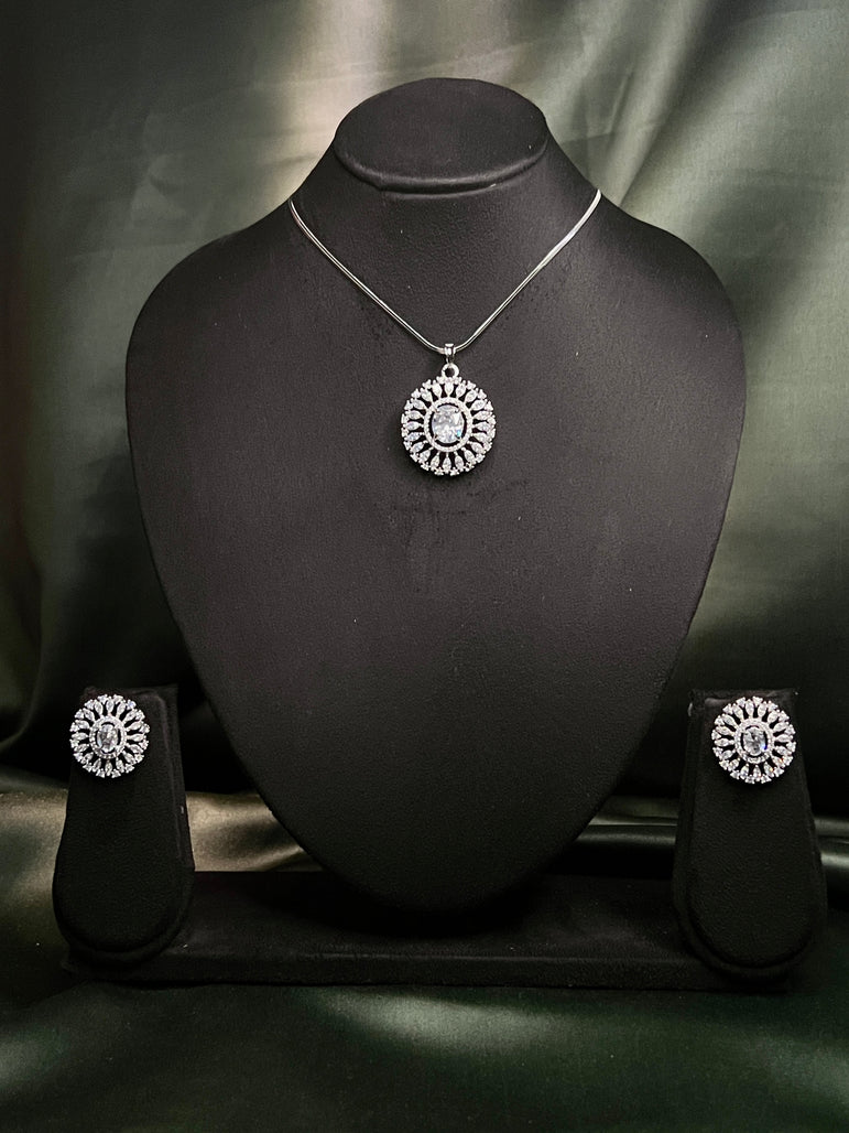 Pendant With Chain And Earring Set P0021