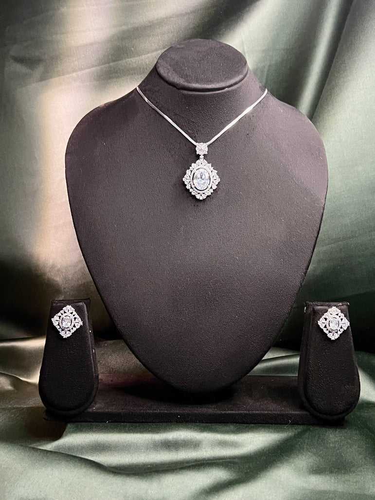 Pendant With Chain And Earring Set P0015