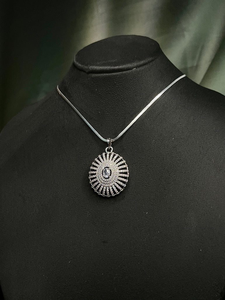 Pendant With Chain And Earring Set P0019