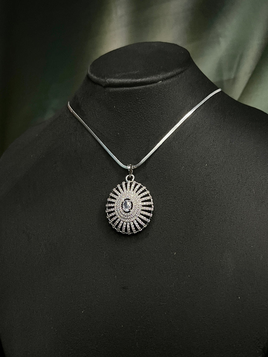 Pendant With Chain And Earring Set P0019
