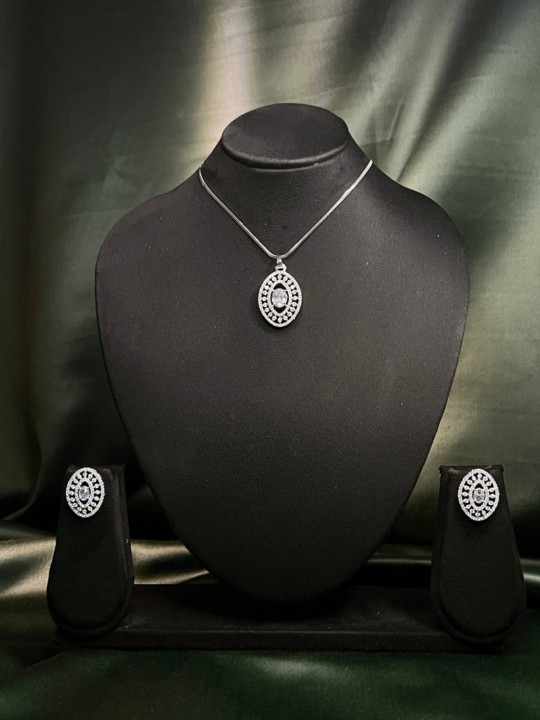 Pendant With Chain And Earring Set P0022