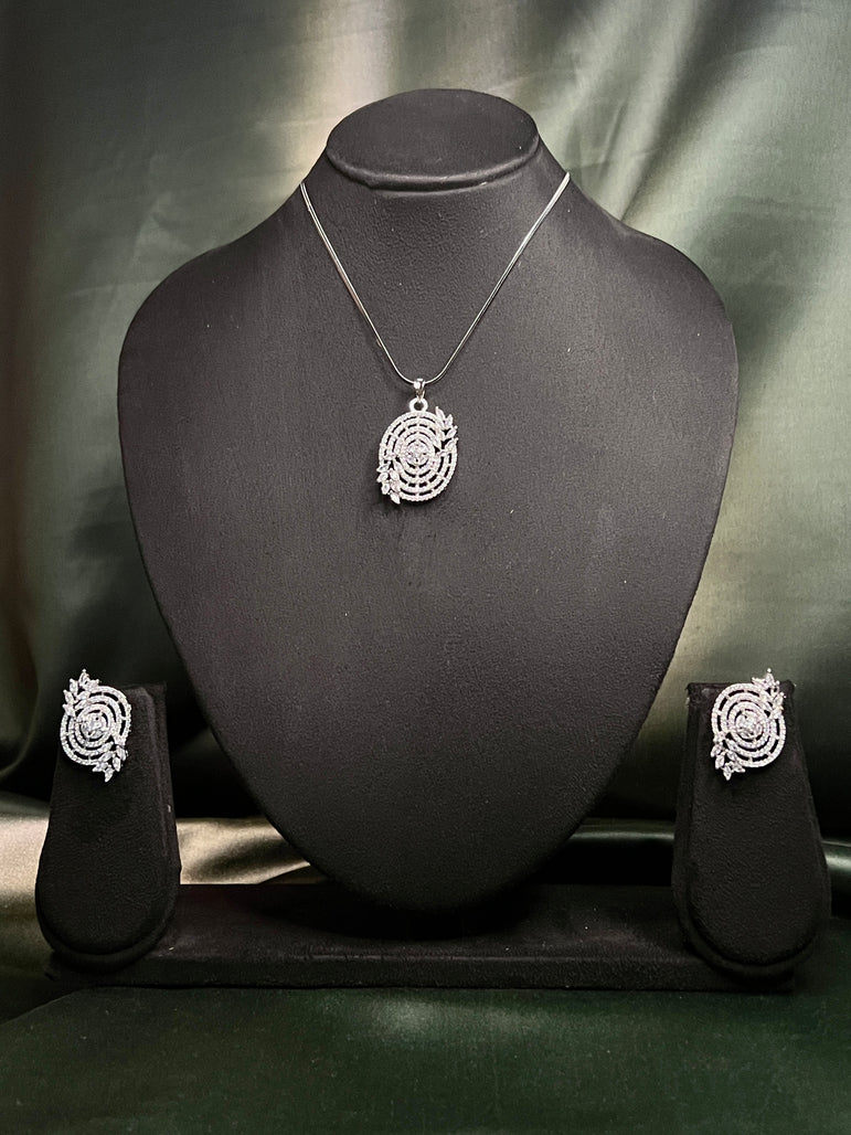 Pendant With Chain And Earring Set P0027